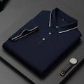 Light business silk men's short-sleeved T-shirt in mulberry silk and cotton blend with regular fit