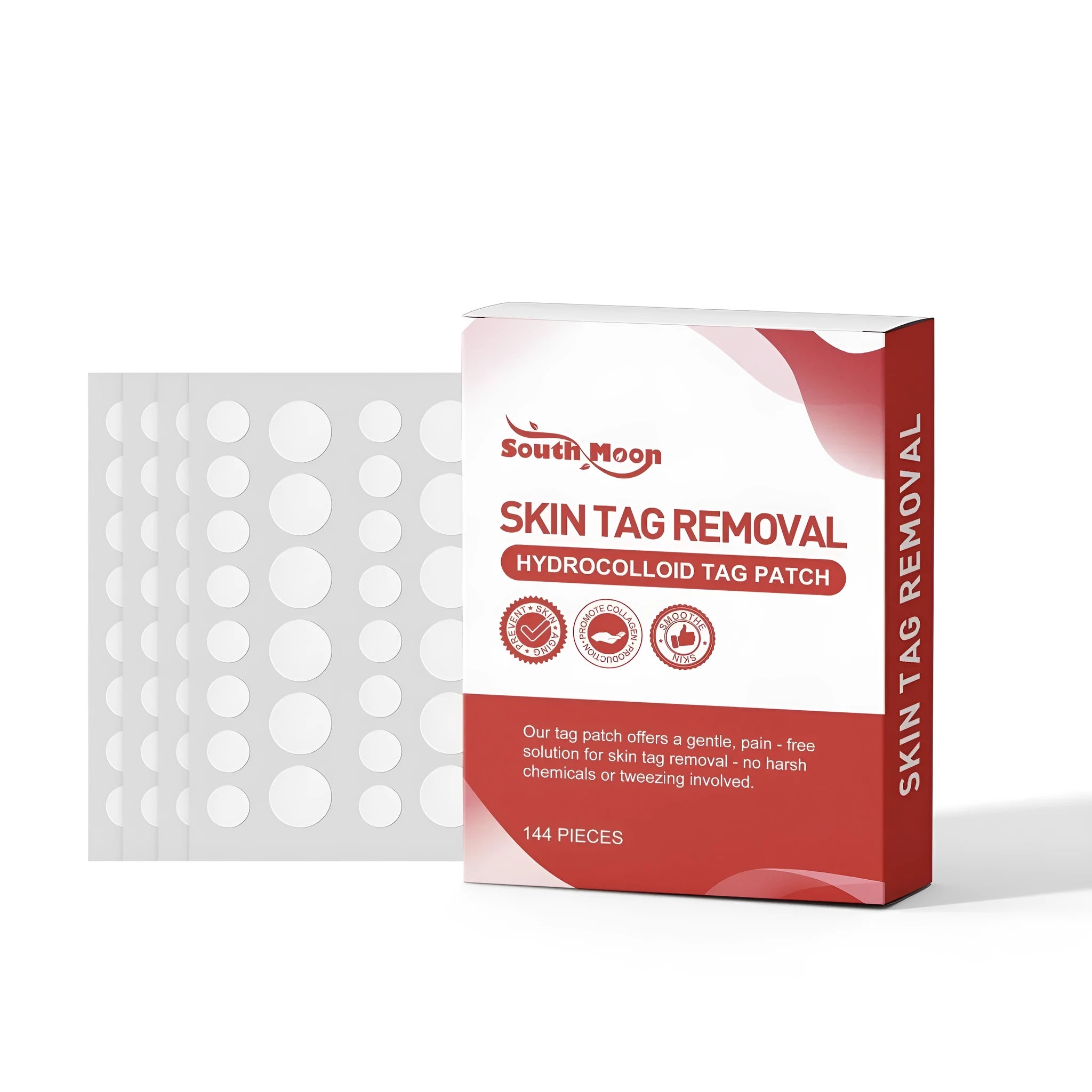 Pack of 144 skin removal care patches with mint leaves extract and glycerol for soothing topical use
