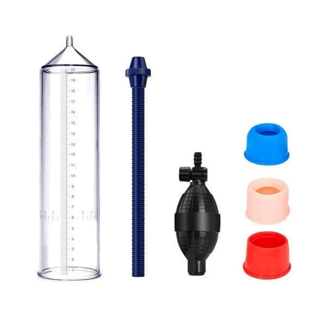 Male penis simulator silicone cover accessory set with plastic valve exerciser for minimalist home exercise machines