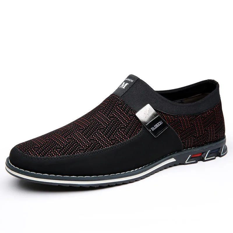 Men's casual flat low-top synthetic leather shoes in a colour option, rubber sole, square toe, low heel 1-3cm