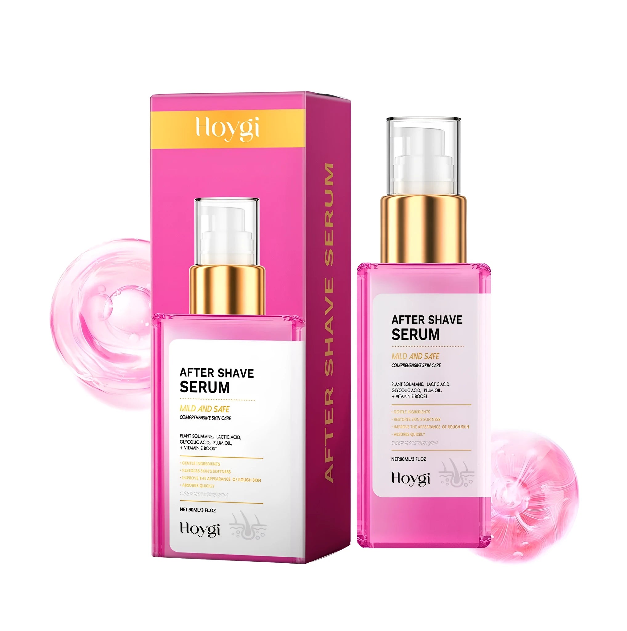60ml bottle of hair removal and shaving repair liquid, 14.2cm tall.