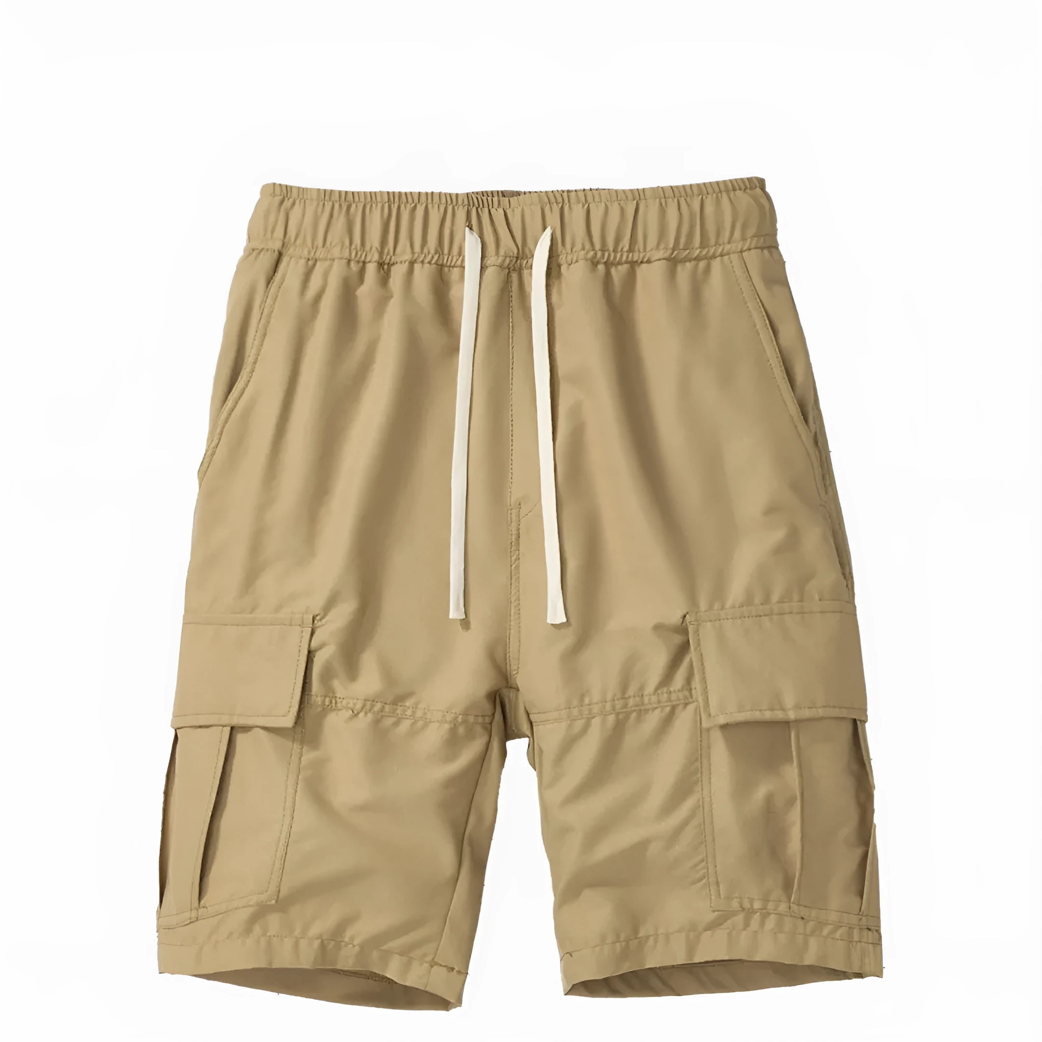 Men's South Korea style cropped pants with multiple pockets in polyester fabric