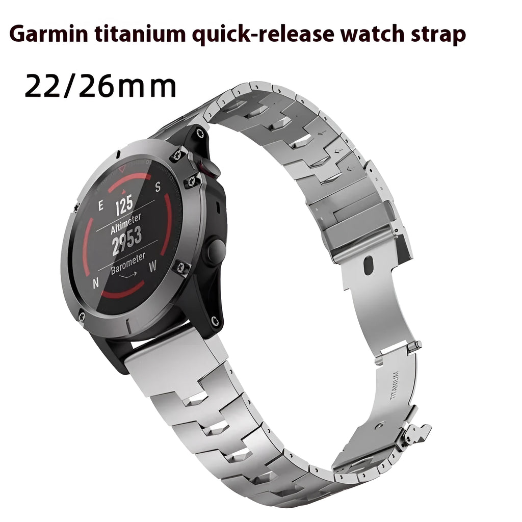 Garmin Fenix watch replacement strap in silver, black, and titanium colour for Jiaming models