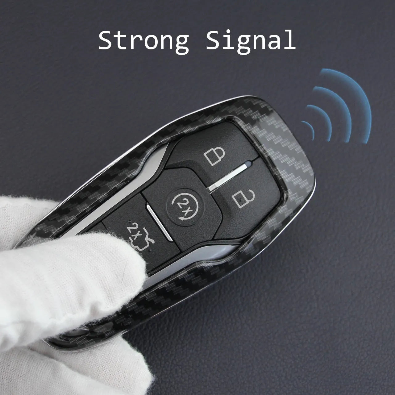 Plastic remote control protective shell with a buckle fastener for a car key.
