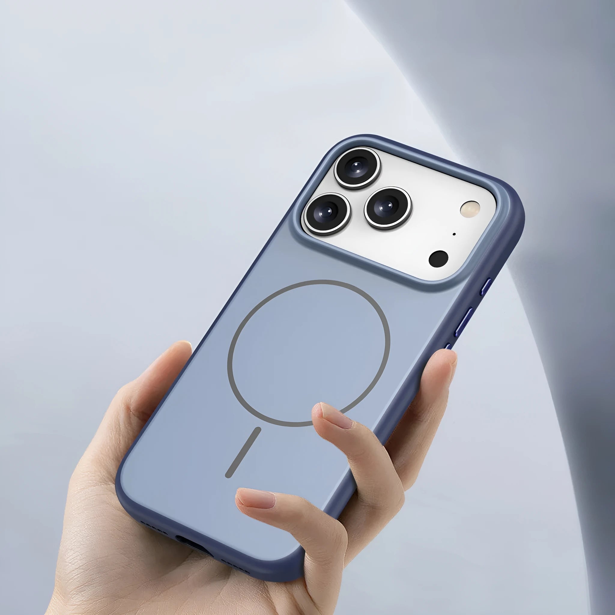 Frosted magnetic TPU protective case for iPhone 17 series in black matte finish