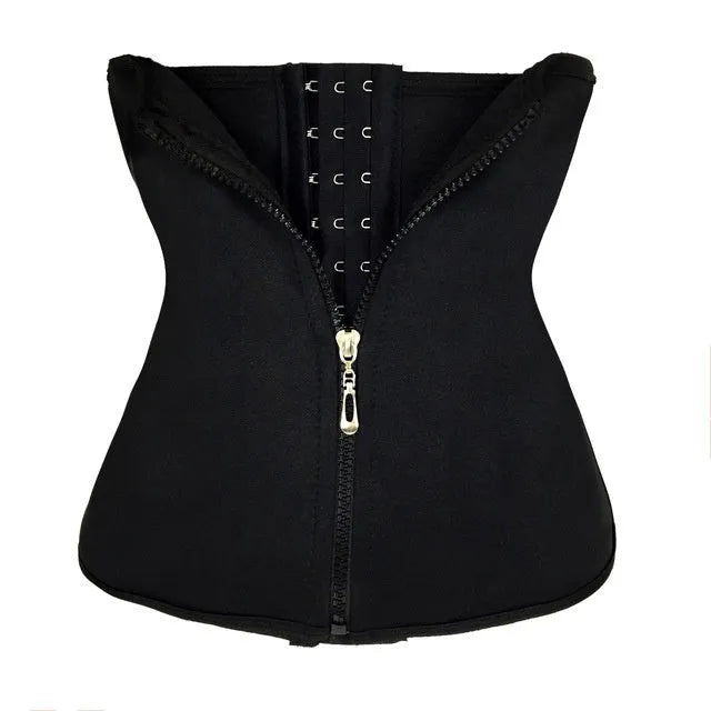 Neoprene body shaping belly band corset for waist trimming and exercise, available in multiple sizes and colours