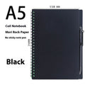 A5 coil-bound erasable notebook with waterproof stone paper in a customisable cover, shown with a pen.