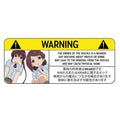 Funny comic car warning sticker in colour style 01, 13cm PVC decal