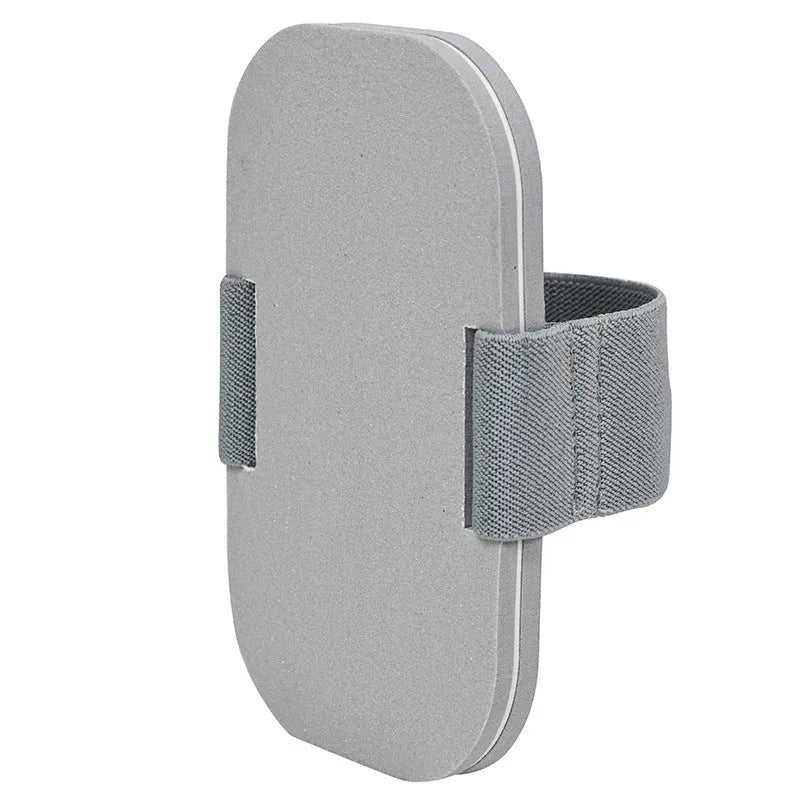 Gray dog nail file with detachable claw grinder and nail scraper board on white background