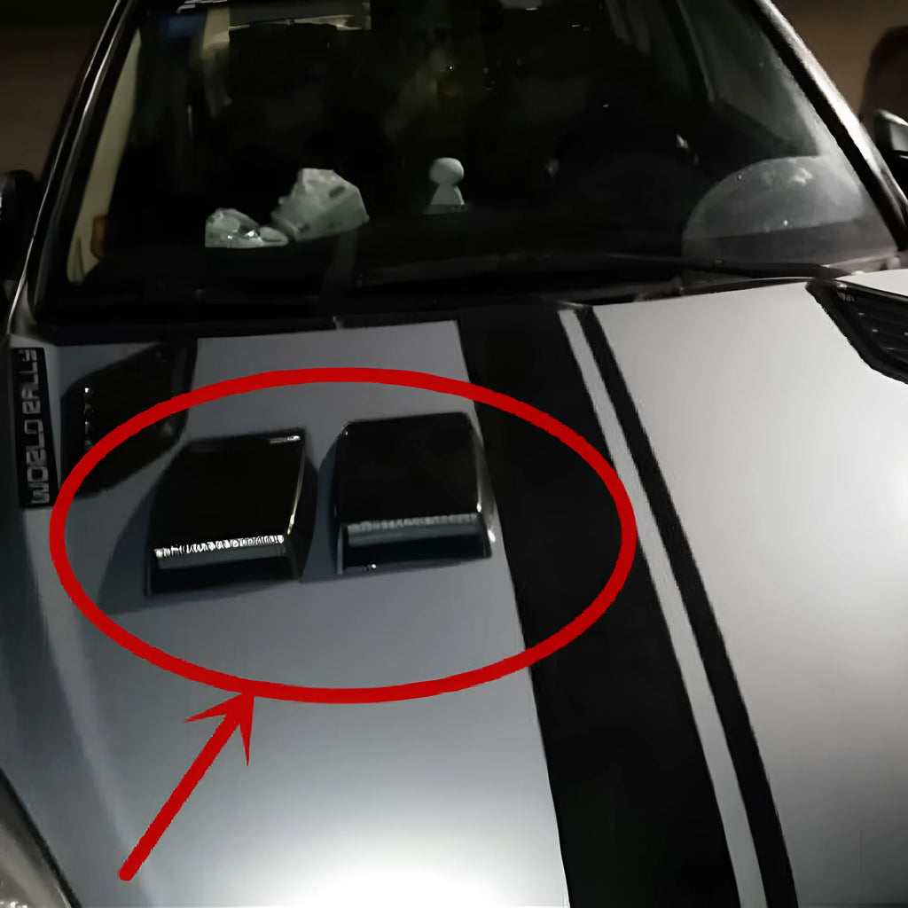 ABS plastic decorative car air vent grille for exterior styling in black, silver, or white colour.