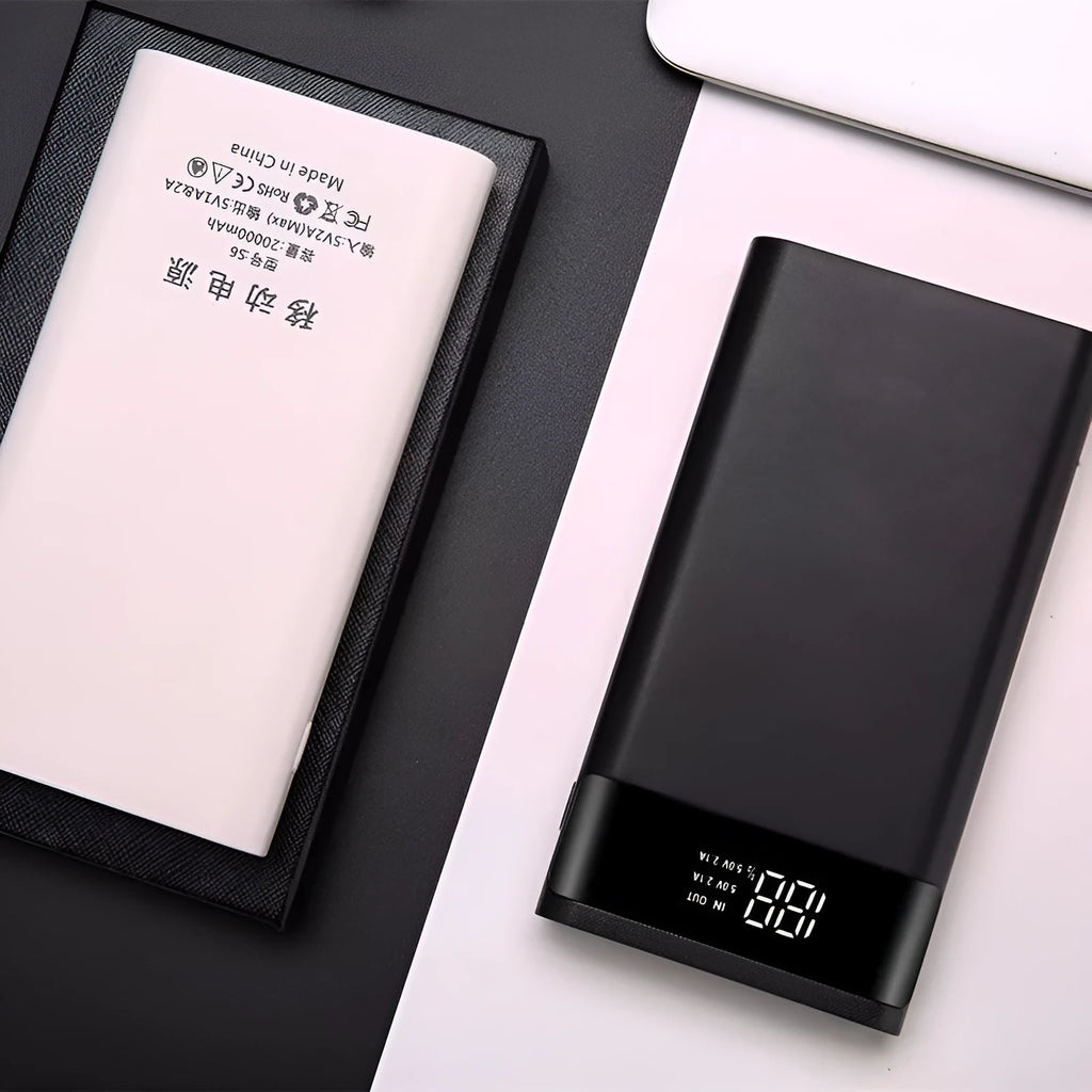 Digital display power bank spring kit with plastic shell, 45x76x22mm, black board, no battery included