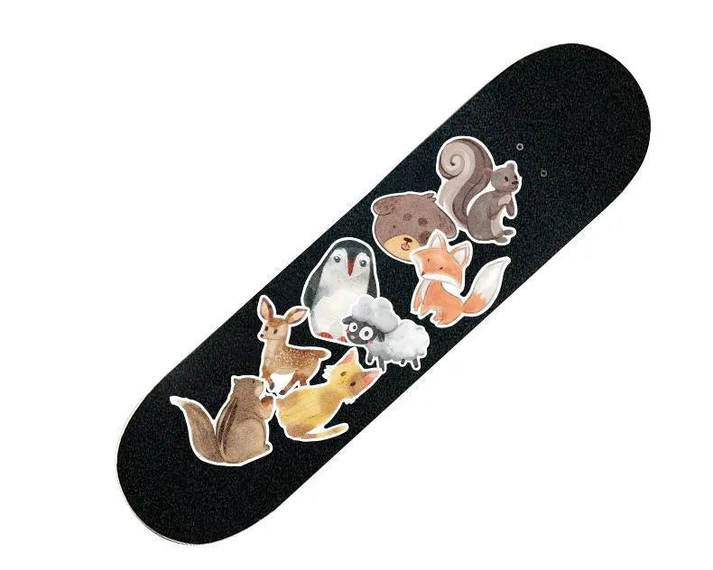 Set of 36 vintage surf and beach themed vinyl stickers in sizes from 6 to 10 centimetres.