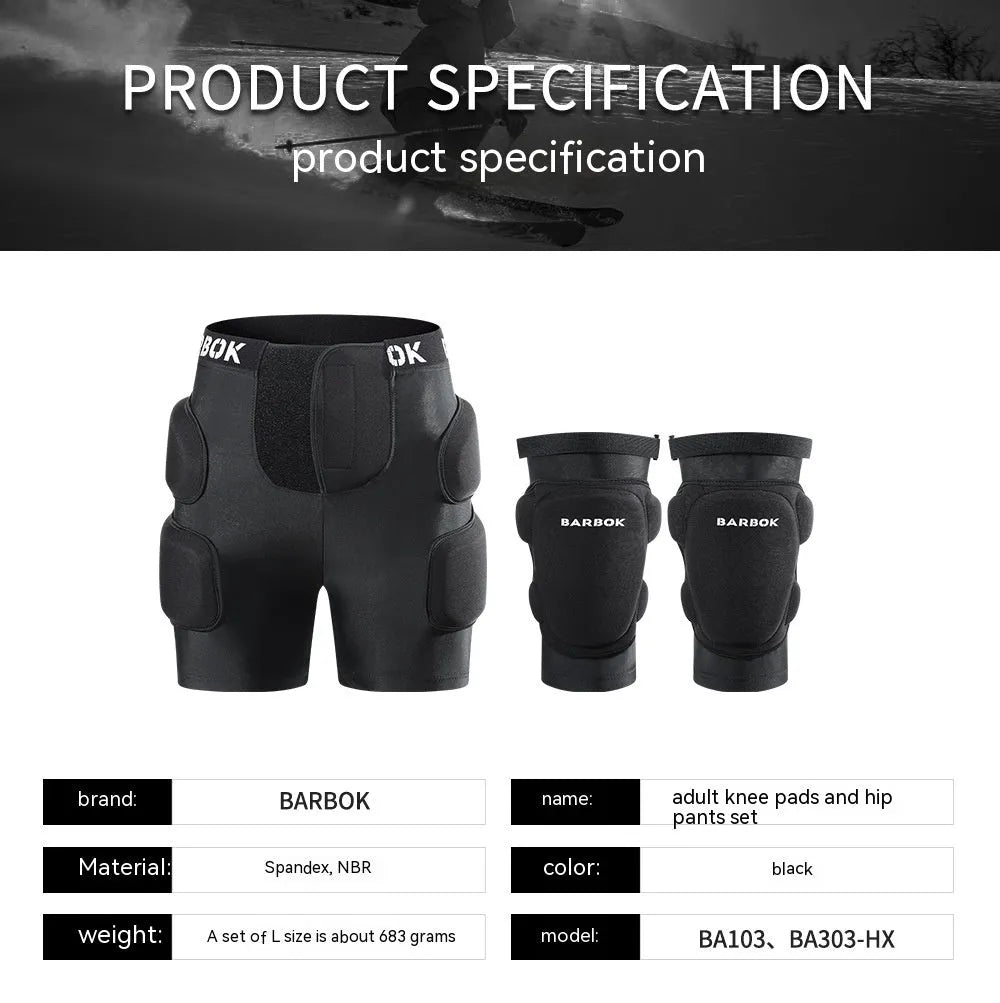 Adult black protective padded shorts with hip and tailbone padding for roller skating and skateboarding