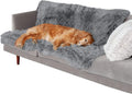 Plush waterproof double layer thickening dog cushion in dark gray, shown as pet mat on floor