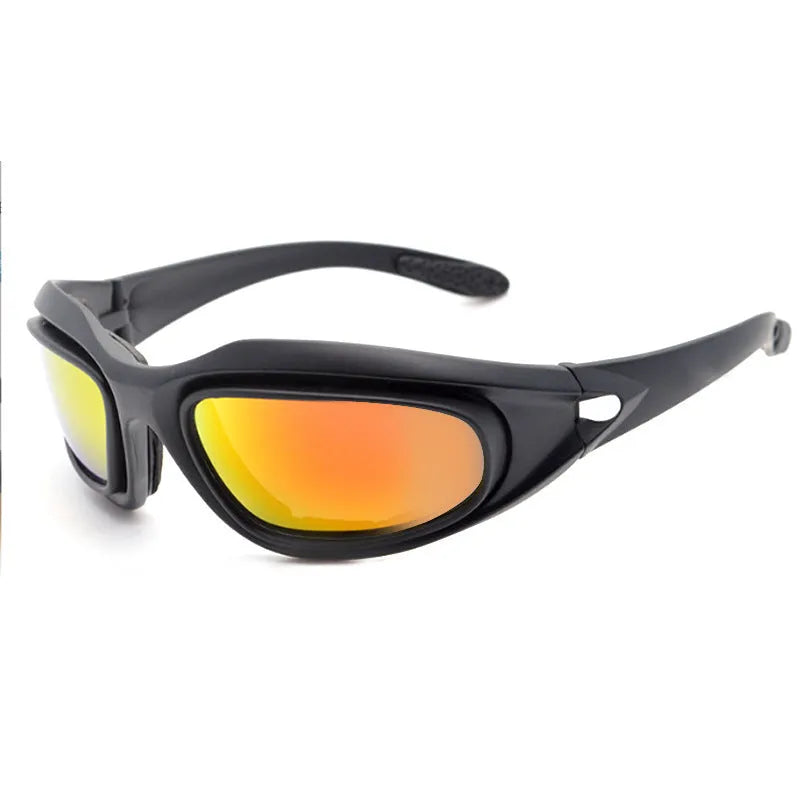 Polarized tactical goggles for outdoor cycling with PC frame and night vision enhancement