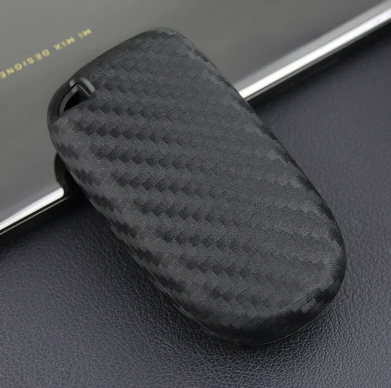 Silicone car key protection case for Dodge Chrysler Fiat remotes with carbon fibre design and large buckle