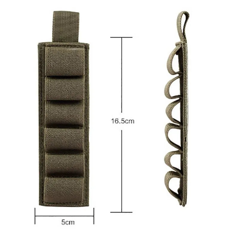 Tactical outdoor 6-hole storage sticker made of 1000D nylon, 5x16.5 cm, in army colour for MOLLE attachment