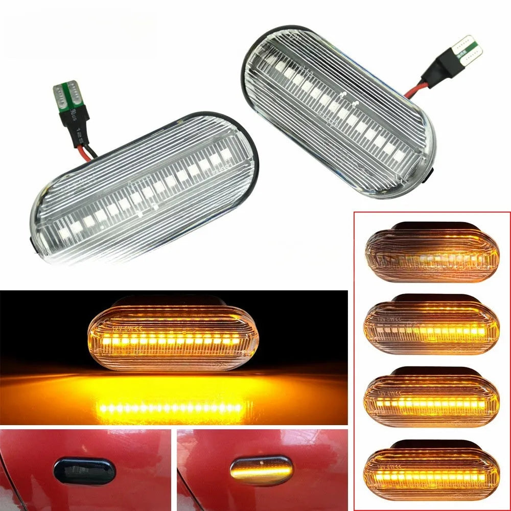 Flowing water side turn signal for Skoda Octavia 1U with blackened ABS shell fender lamp