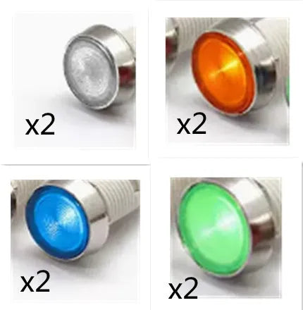10mm stainless steel edge indicator light with wire flat end metal body in multiple colours
