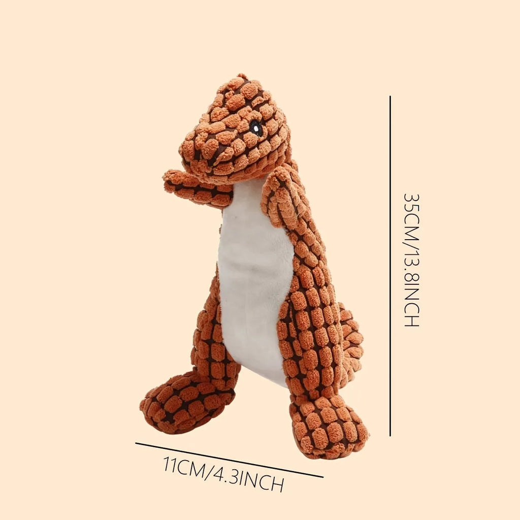 Grey green orange sound-emitting dog chew toy resistant to biting for puppies and large dogs