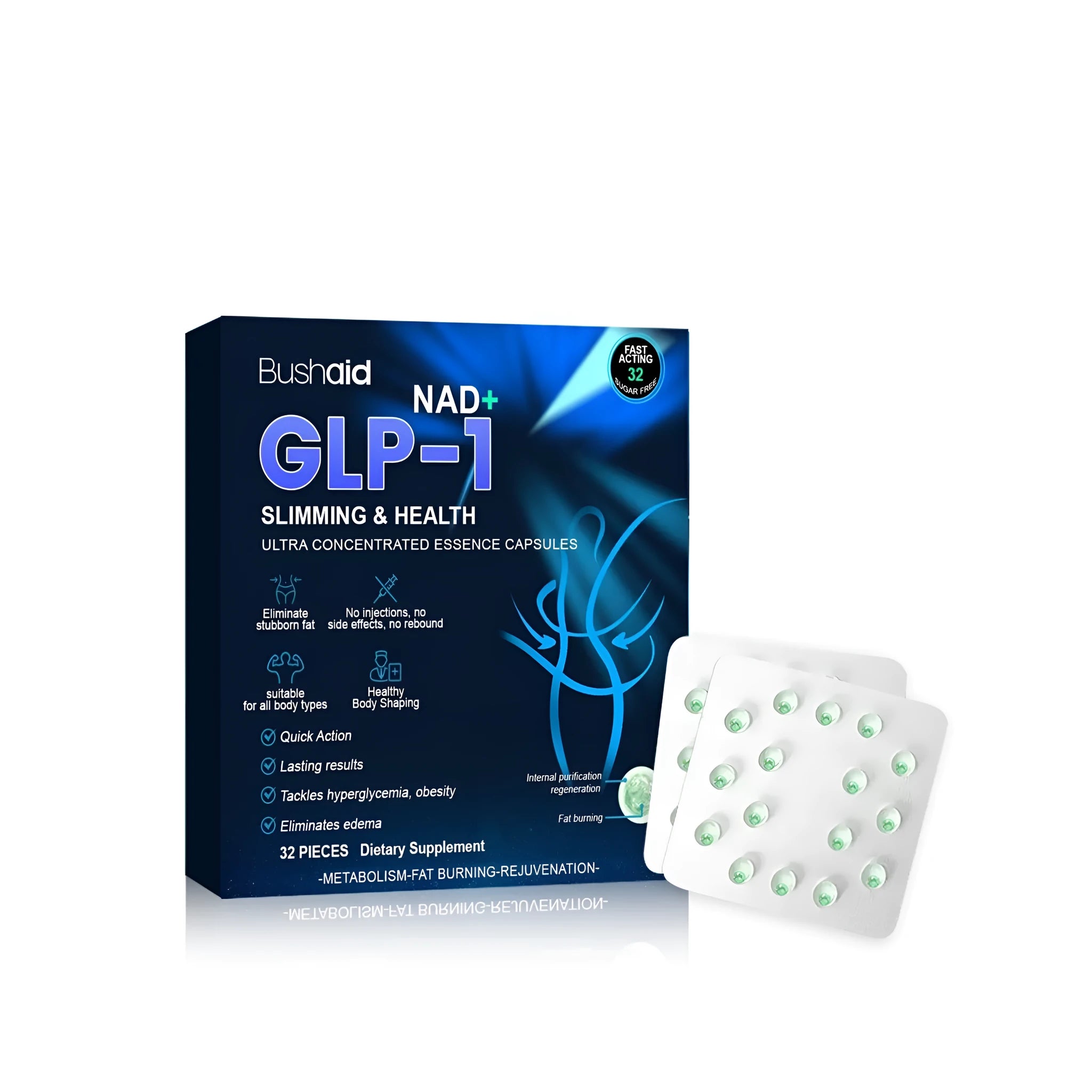Pack of 32 ultra concentrated slim explosion beads capsules with menthol glycerin sorbitol