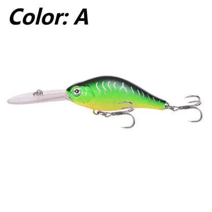 Little Fat Man deep diving minnow fishing lure in one of five colours, showing 10.5cm length.
