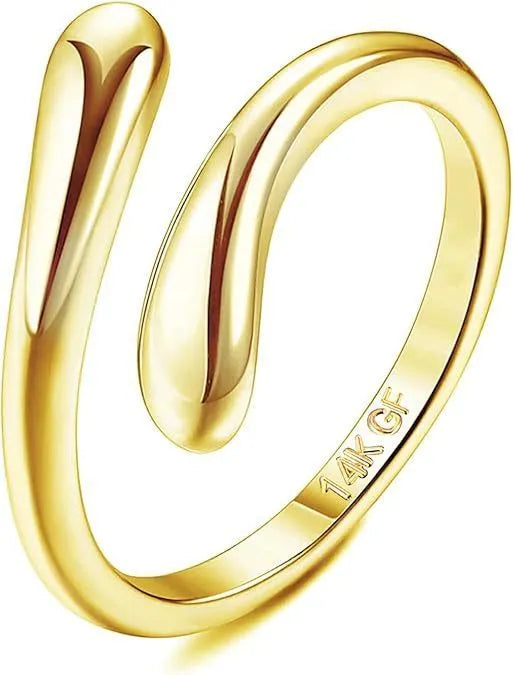 Alloy toe ring with real gold plating in four geometric patterns: golden diamond, flower, rhinestone, and water drop