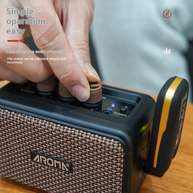AG04 mini portable electric guitar loudspeaker box in plastic casing with data cable