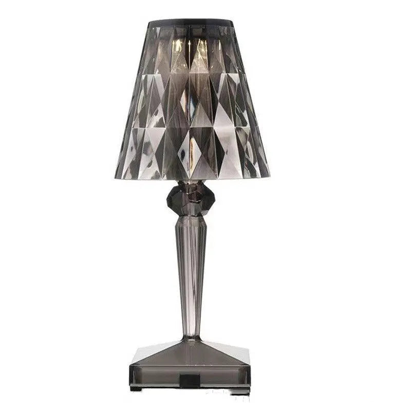 Rose gold plated portable touch night light with dimmer on a table