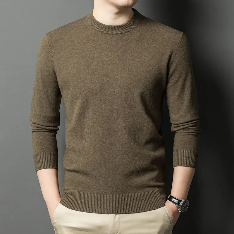 Men's fine yarn heavy sweater in light blue – pullover style for autumn winter – size M to 4XL