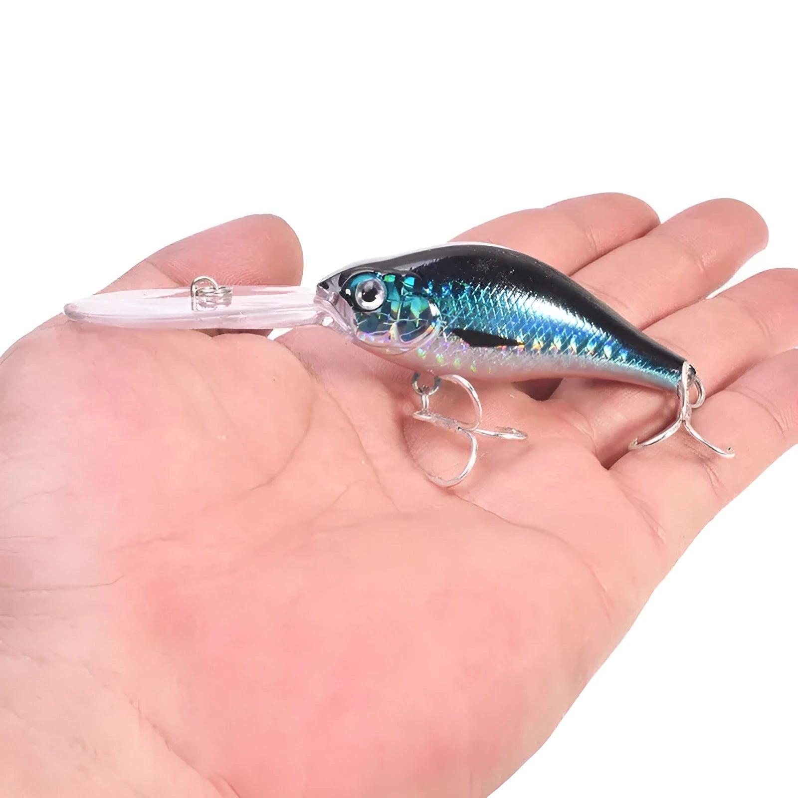 Little Fat Man deep diving minnow fishing lure in one of five colours, showing 10.5cm length.