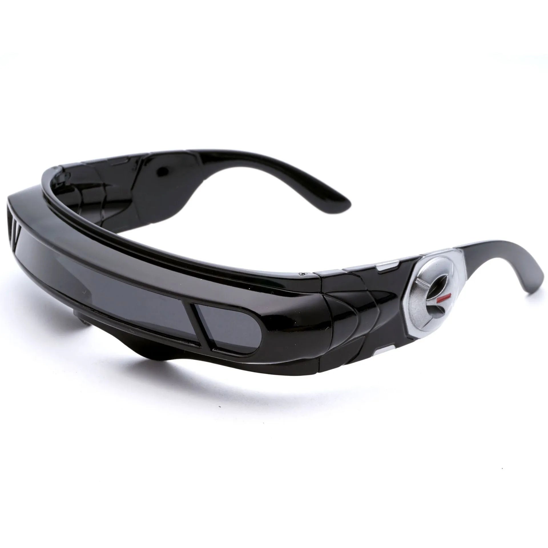Black polarised sports sunglasses with full rim PC frame showing three lens colour options
