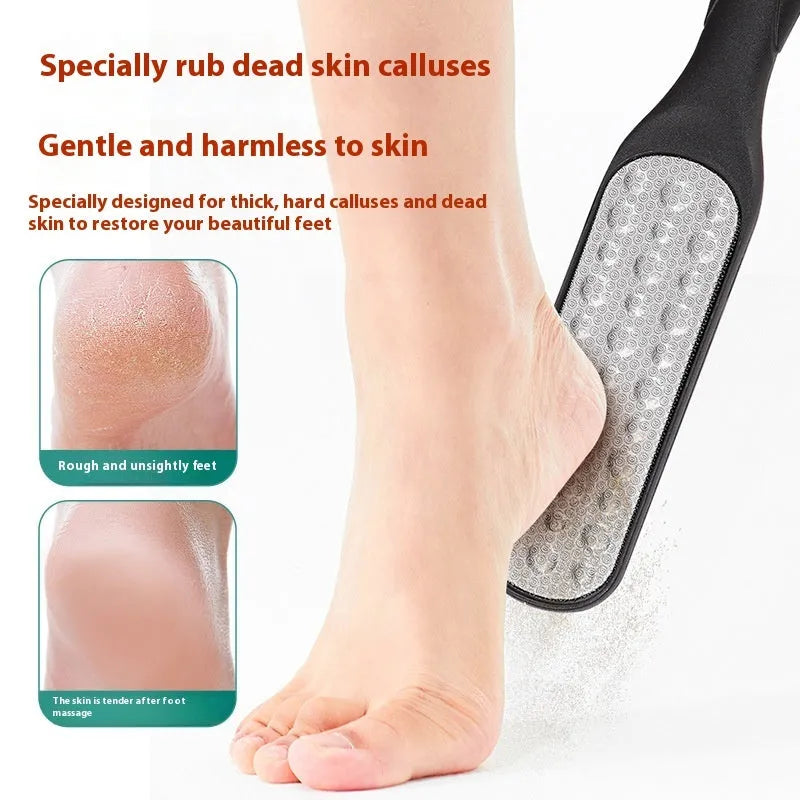 Double-sided stainless steel foot grinder tool for callus removal and foot care