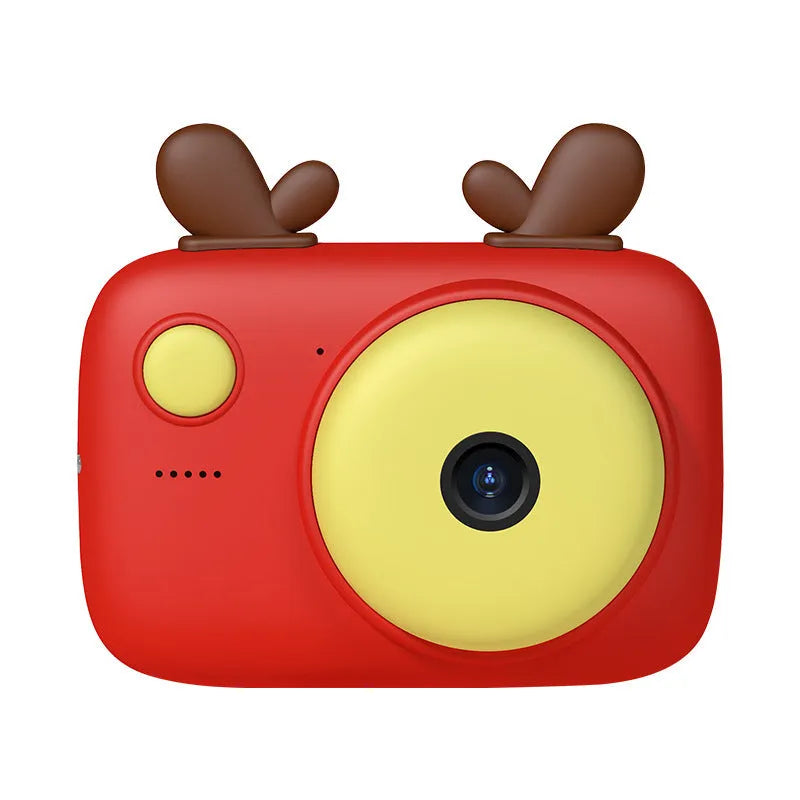 A2 kids digital camera in macaron colours with 2.4-inch screen and dual 40MP cameras on a lanyard.