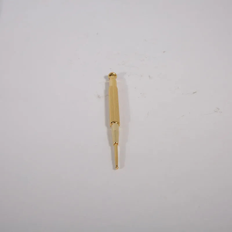 Brass elastic auricular points massage probe pen in yellow for ear health massage