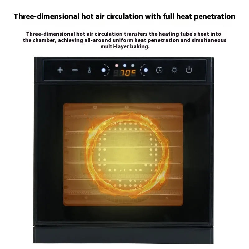 Stainless steel fruit dehydrator machine with visual skylight window and multiple drying trays