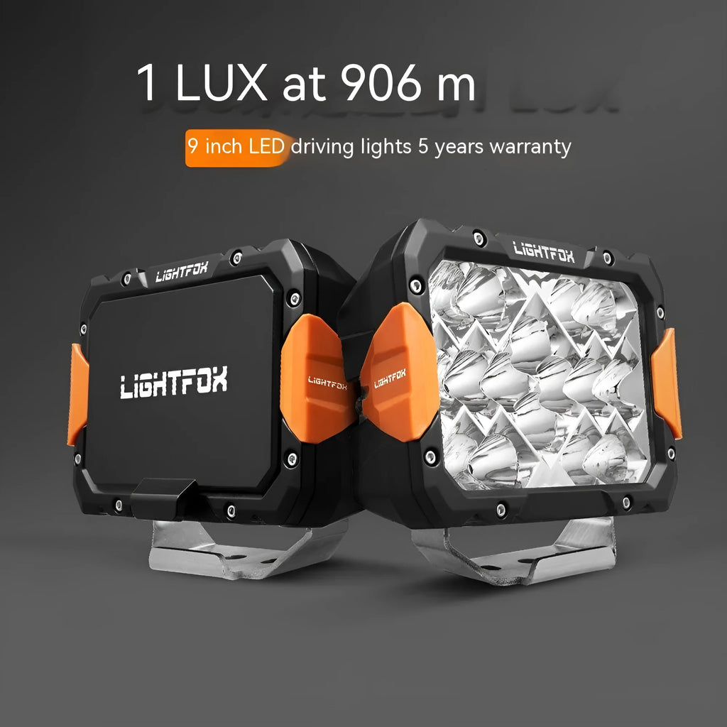 Black aluminium LED front bumper light kit for off-road vehicles with universal mounting
