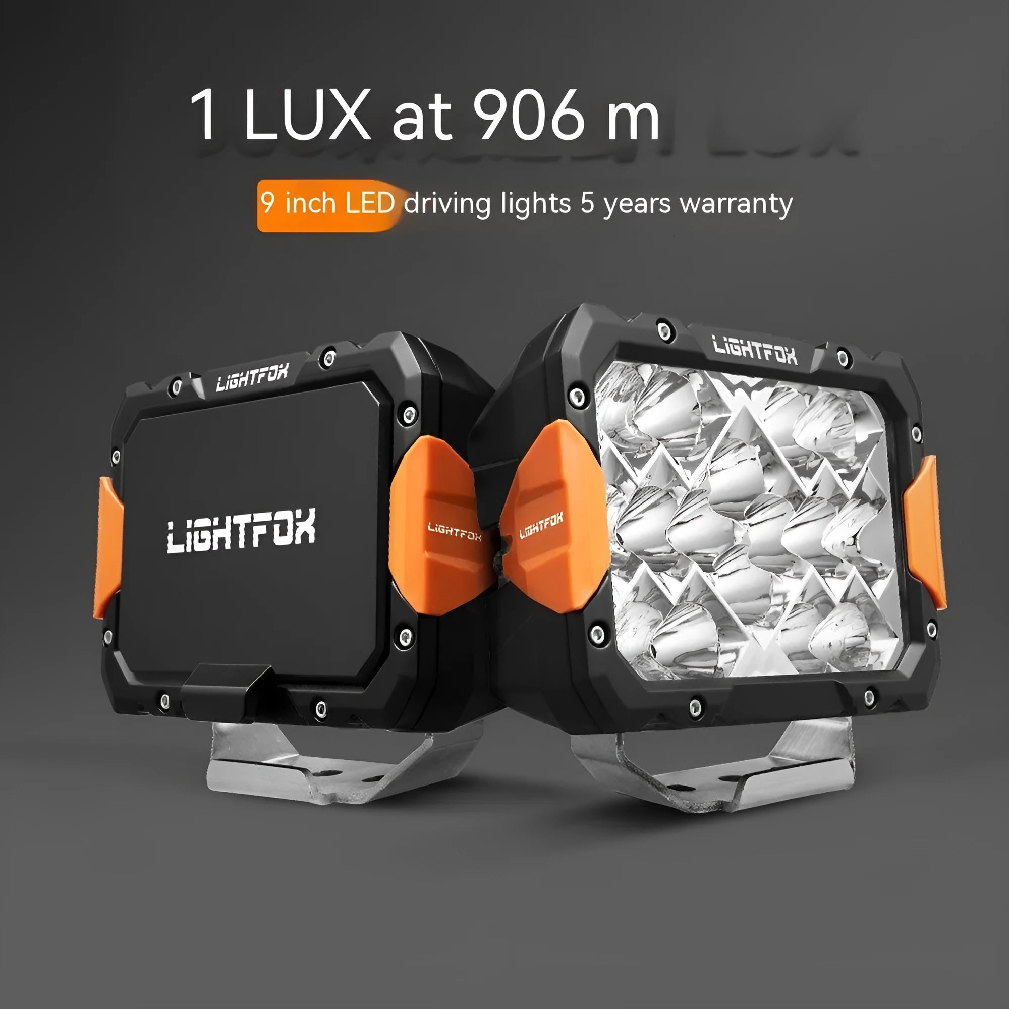 Black aluminium LED front bumper light kit for off-road vehicles with universal mounting