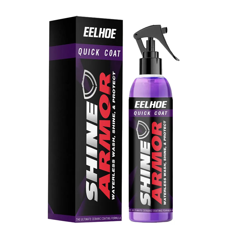 Purple nano car coating spray bottle for hand application to vehicle exterior surfaces