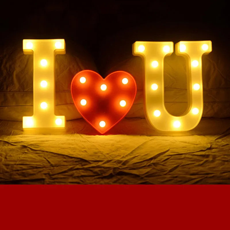 LED letter lights 22cm plastic alphabet in picture colour for birthday party and proposal decor