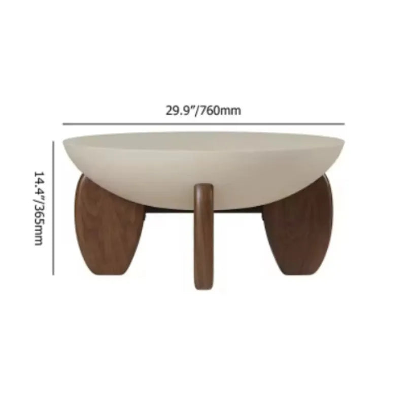 White solid wood coffee table with height adjustable legs and storage in a living room setting