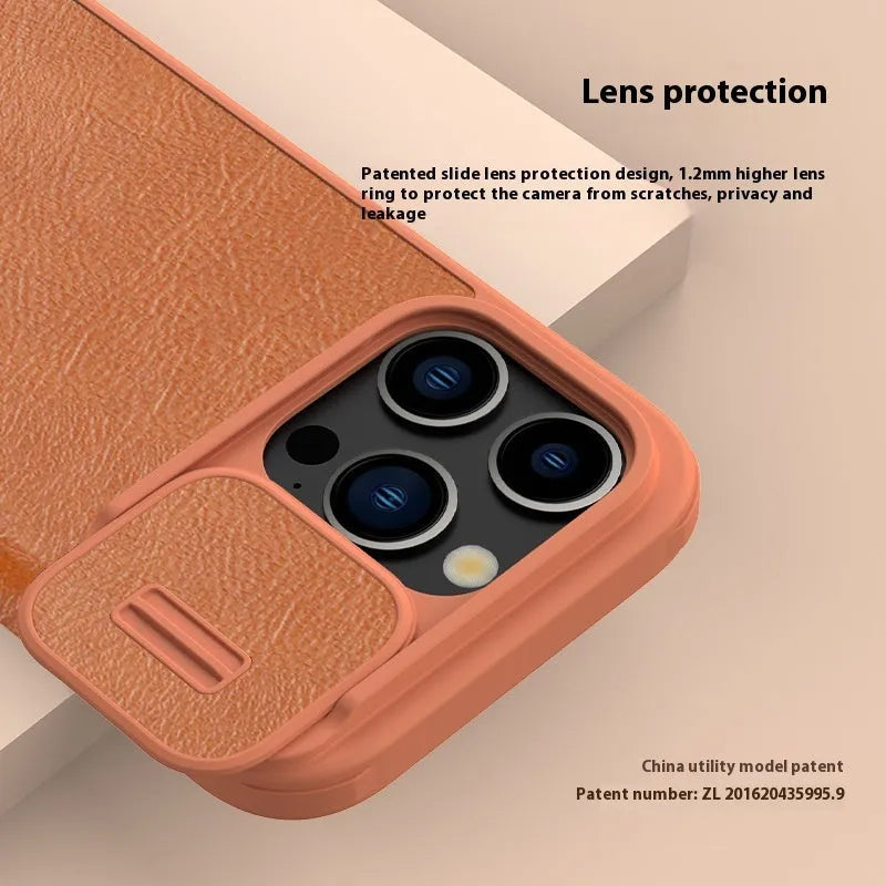 PRO Phone Case flip imitation leather for iPhone 15 Plus 15 Pro 15 Pro Max 14 Pro Max in Black, Brown, Red