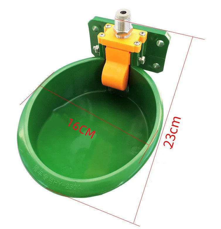 Green plastic sheep drinking bowl with water nozzle for pig and sheep auto drink bowl