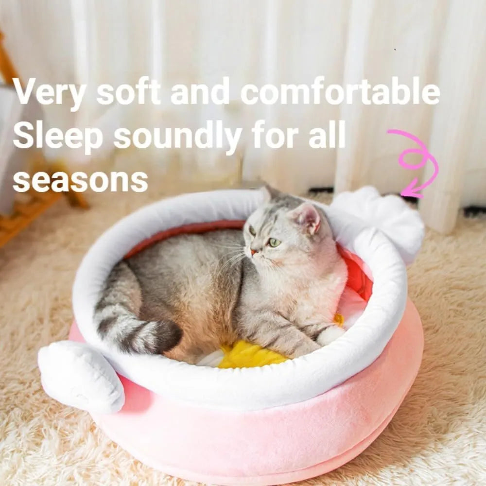 Honey pot magic shape cat sofa bed in pink or yellow with removable nest pad for small pets