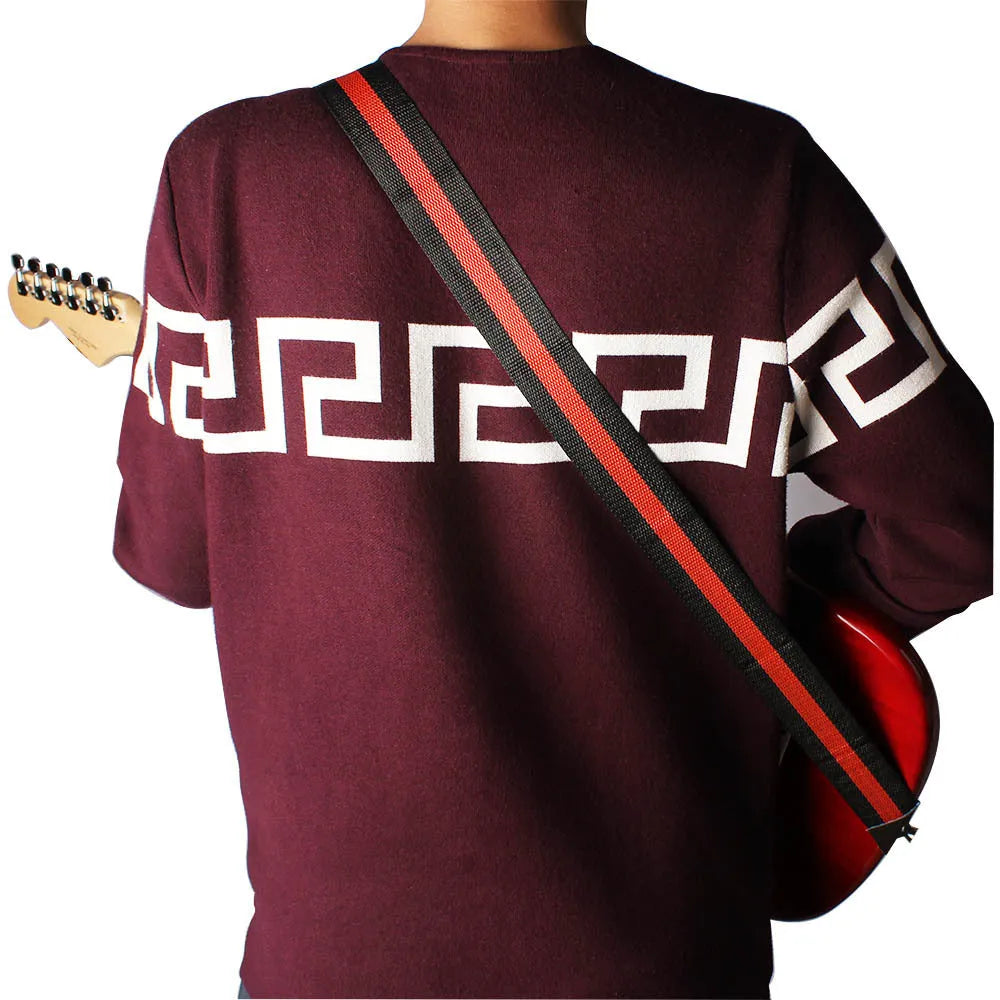 Woven crossbody instrument strap for guitars basses ukuleles in multiple colour options