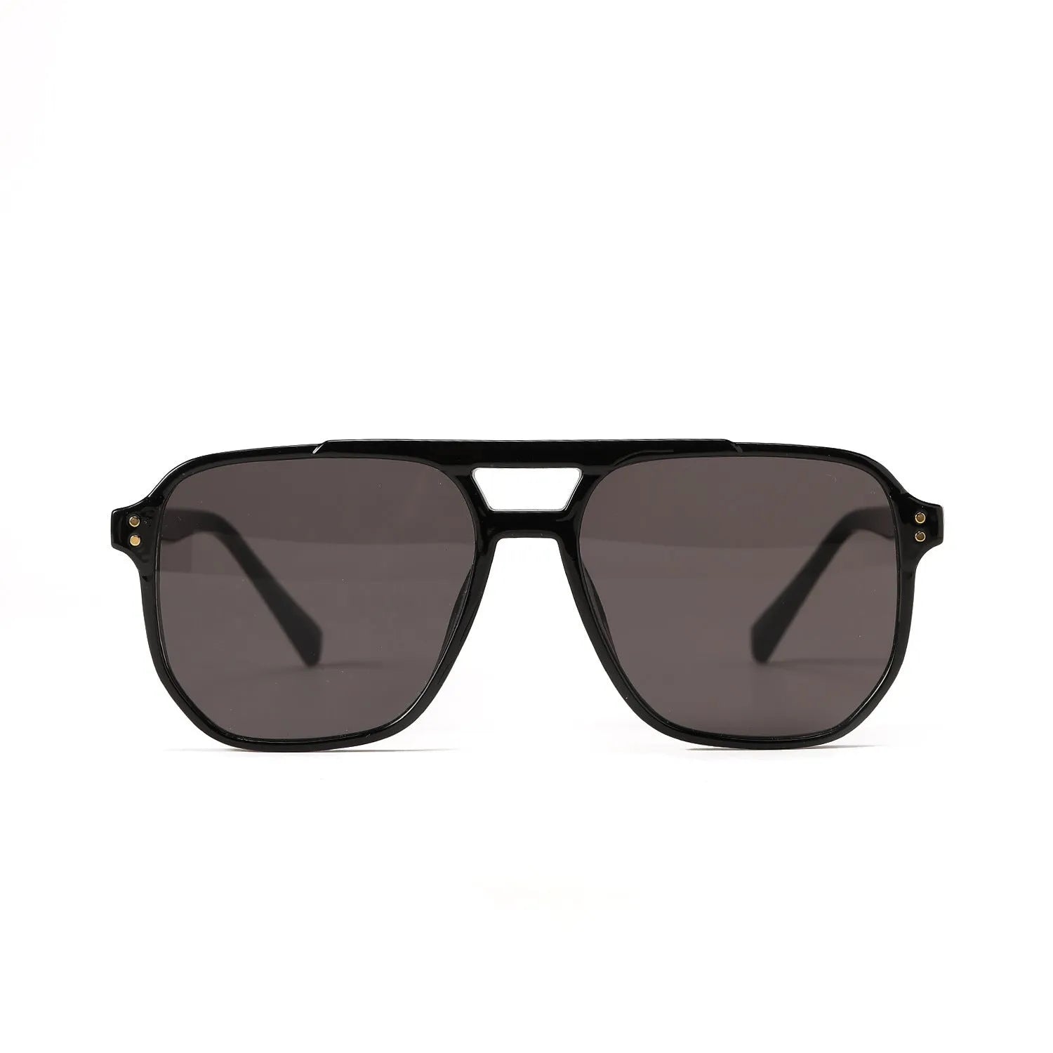 Women's square double beam fashion sunglasses with UV400 protection in various colour options