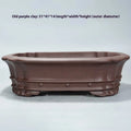 Handmade purple sand rectangular begonia flower pot with antique design for desktop plant display