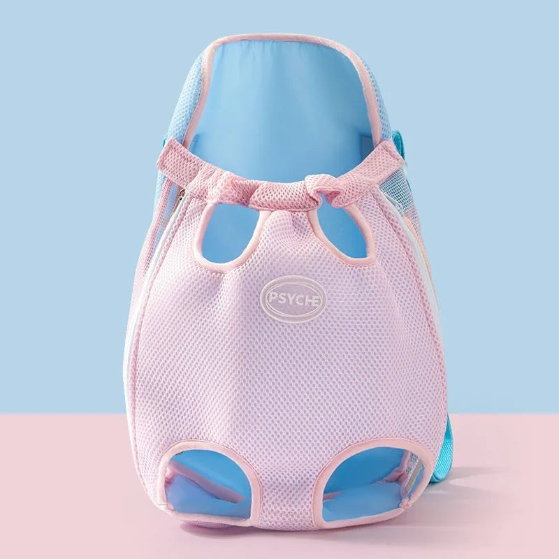 Cartoon Beka yellow bear design soft canvas pet carrier chest bag with ribbon handles.