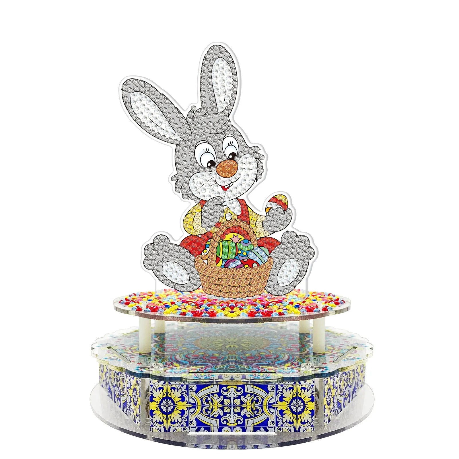 Handmade point diamond painting music box decoration kit with light string and accessories in YYH01 colour