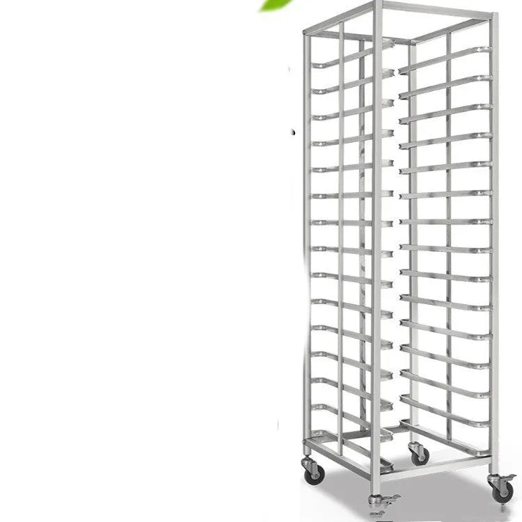 Stainless steel 6-layer baking tray rack with locking mechanism for 40x60cm commercial trays